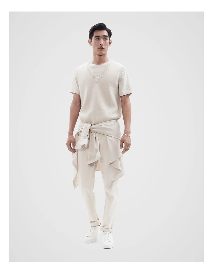 Longline T-shirt in Cream