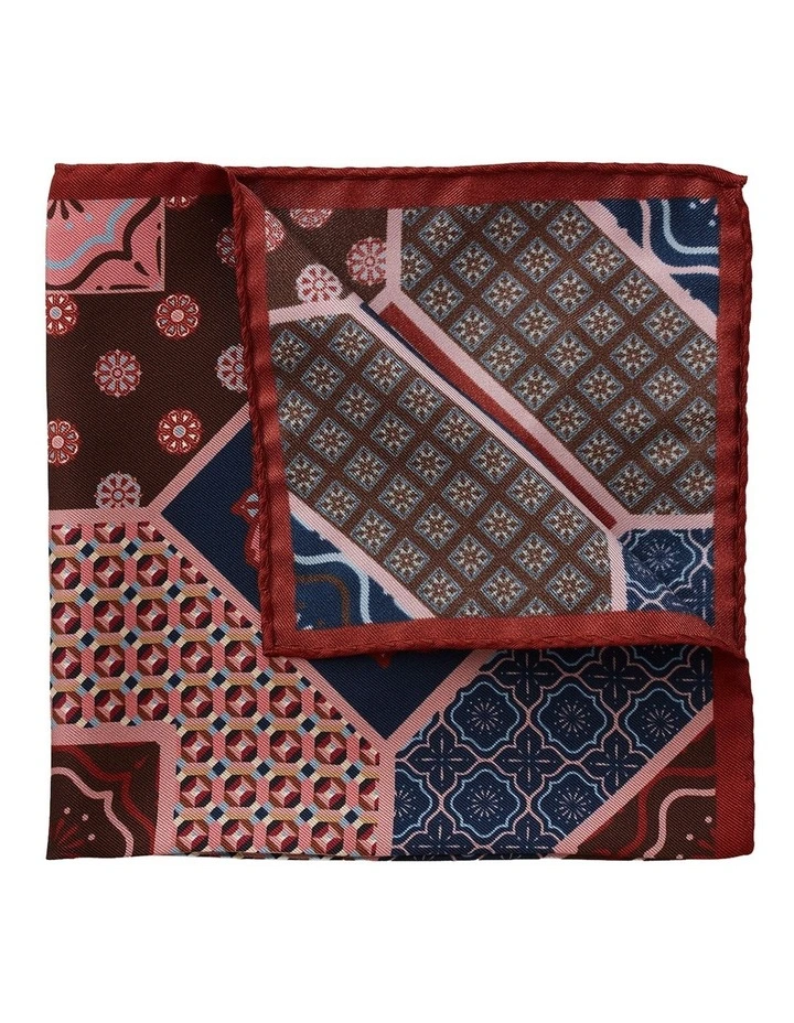 Geo Foulard Silk Pocket Square in Pink