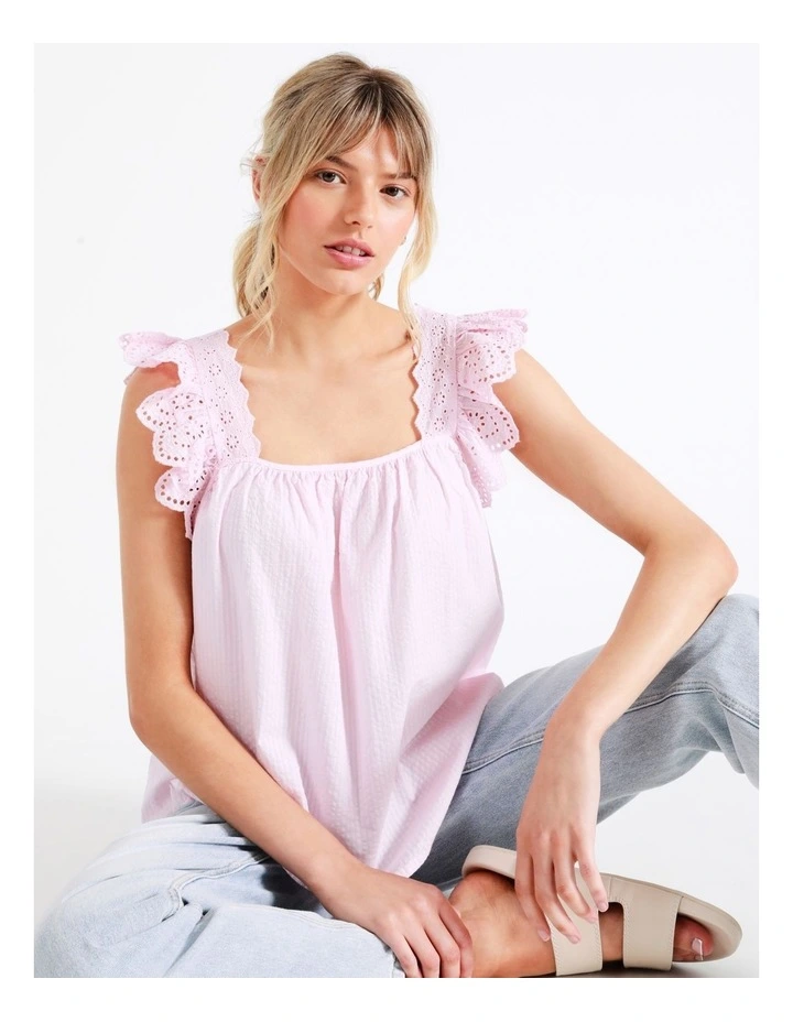 Ulemi Sleeveless Cotton Top in Parfait Pink