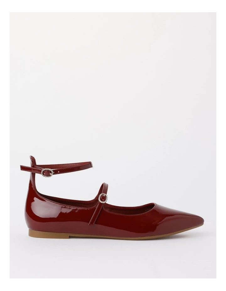 Emma Flat Shoes in Wine Patent