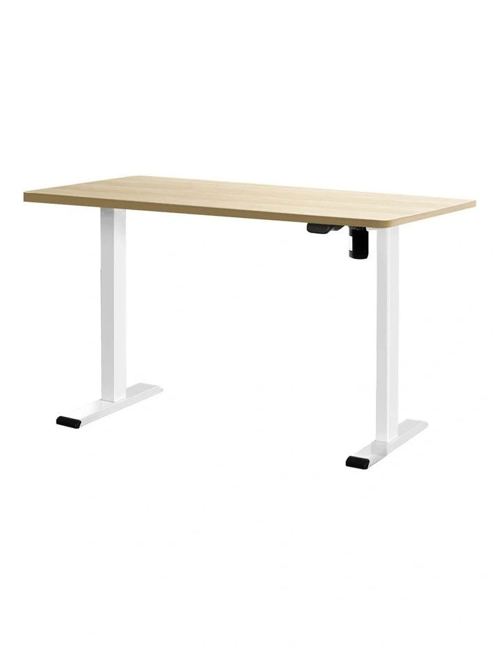 Electric Standing Desk 140cm in White/Oak