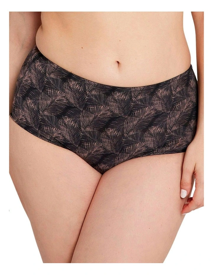 So Pure High Waist Shaping Brief in Print Black & Nude Palms