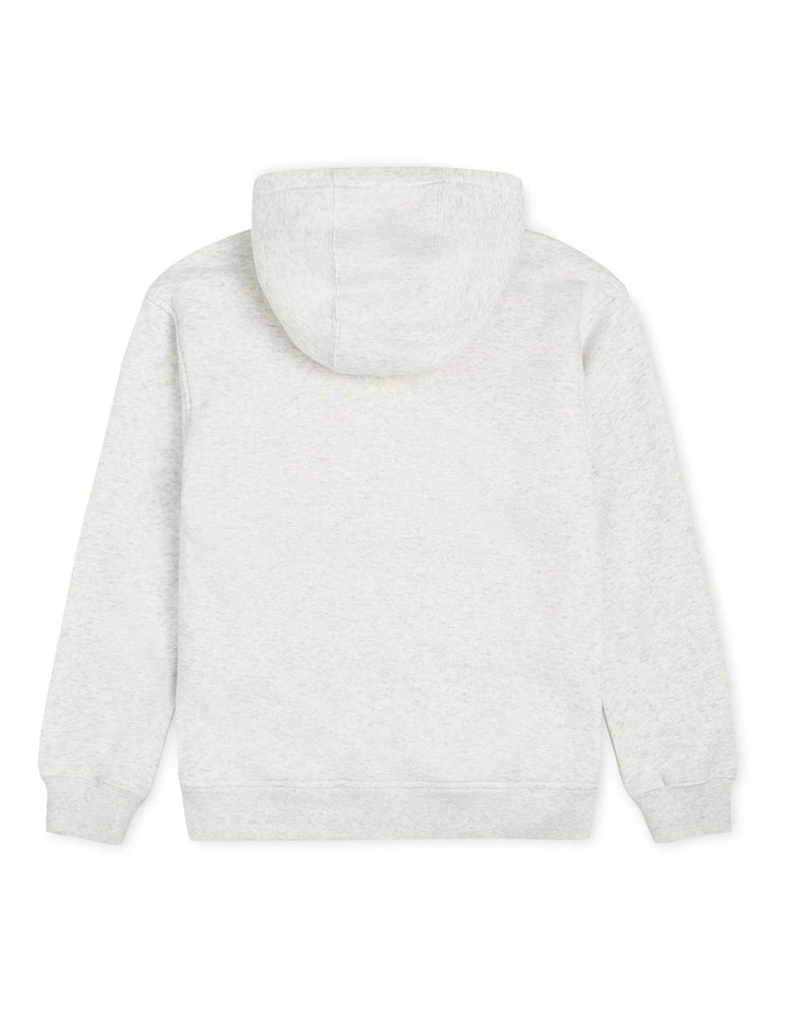 The Sherpa Huntington Hoodie (8-16 Years) in Light Grey Marle/White
