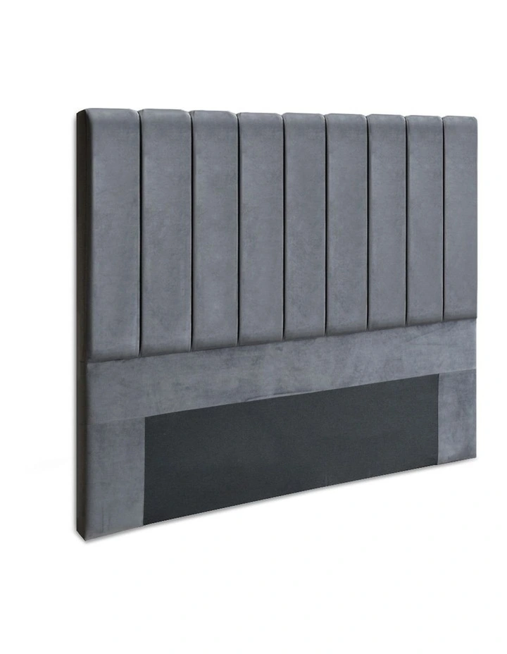 Vela Velvet Double Size Bed Head in Grey