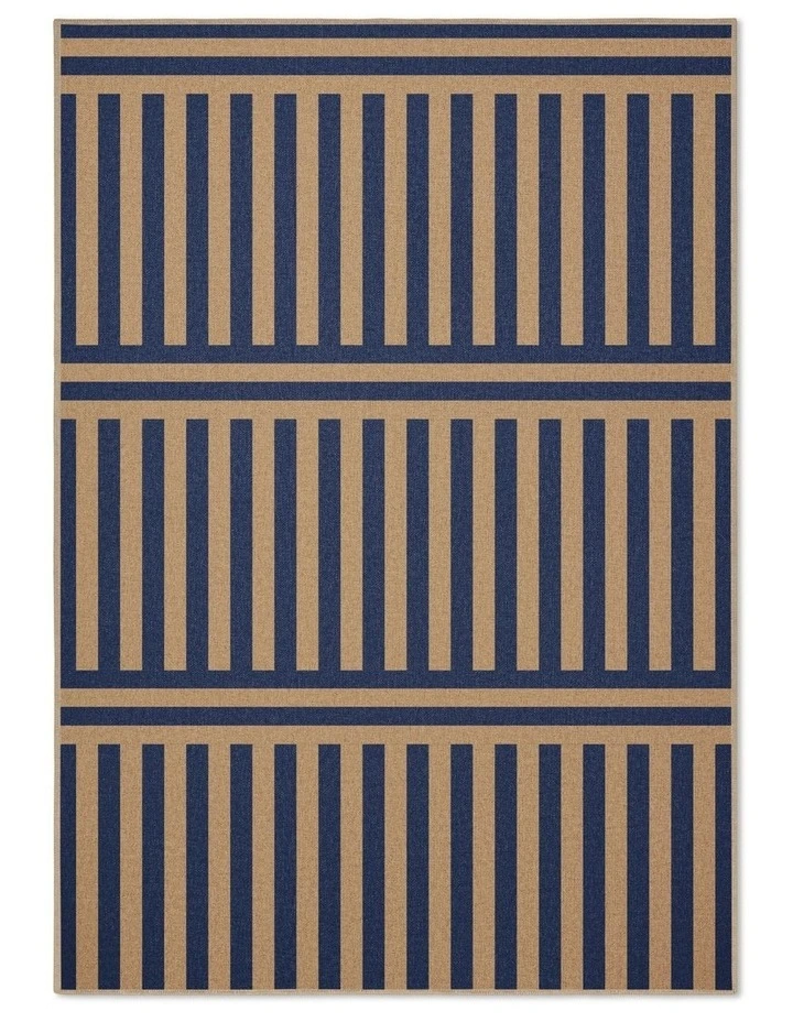 Plinth Royal Washable New Jute Area Rug in Blue