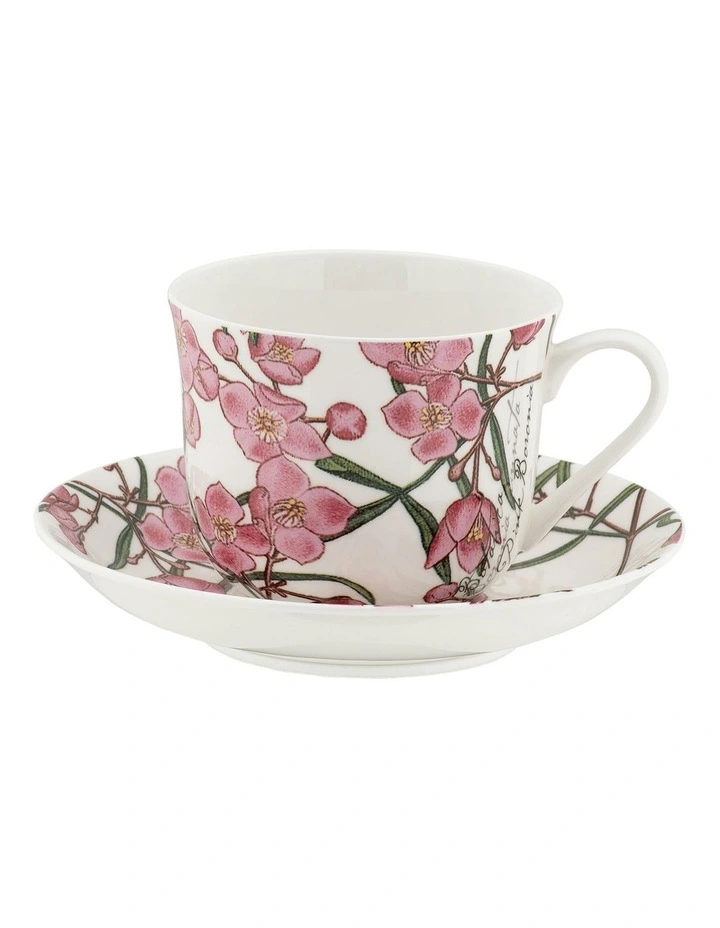 Royal Botanic Gardens Cup & Saucer 450ml Boronia Gift Boxed in Multi