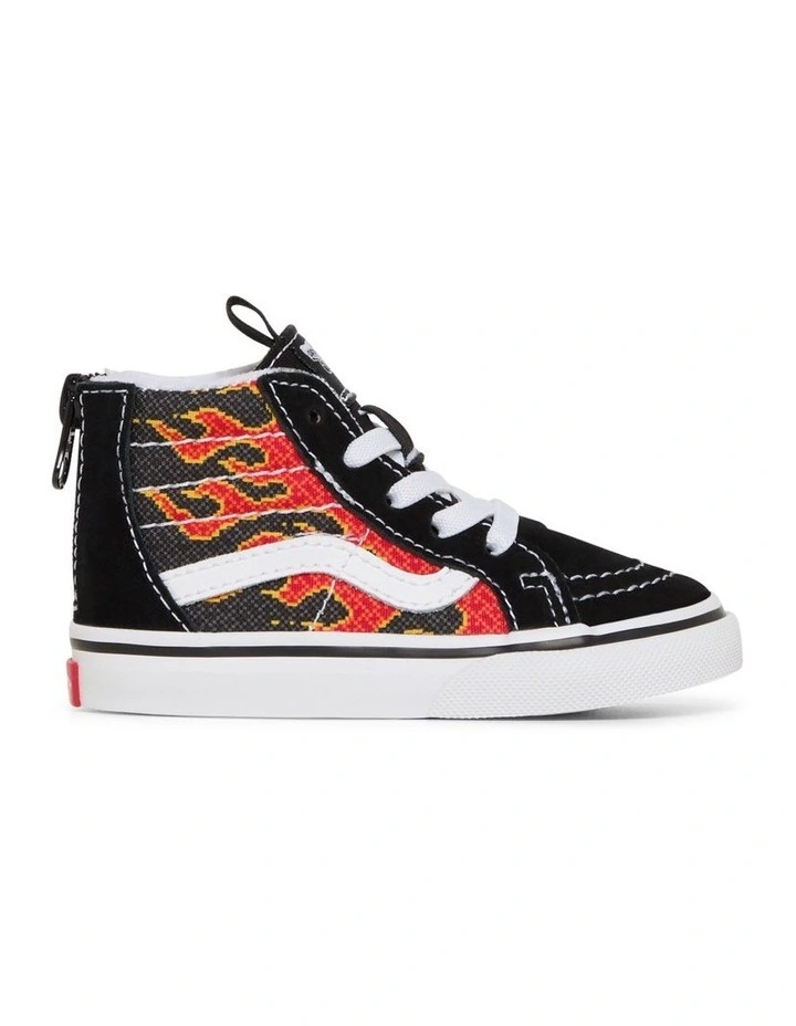 Sk8 Hi Zip Pixel Flame Infant Sneakers in Black