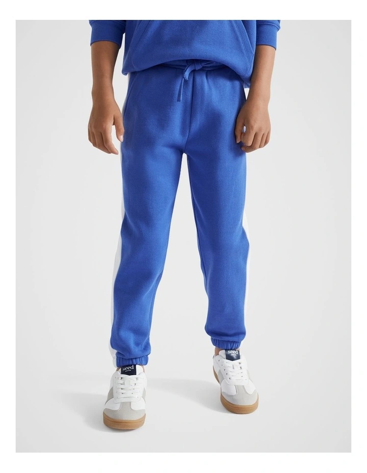 Side Stripe Trackpant in Cobalt Blue
