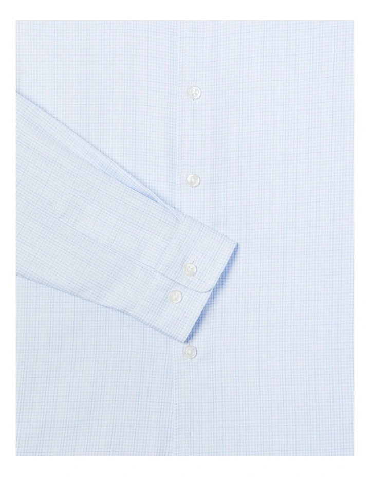 Mini Check Dress Shirt in Blue