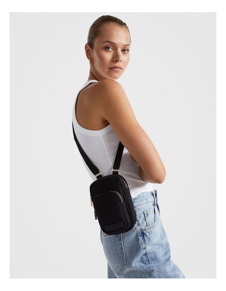 Jersey Crossbody Bag in Black