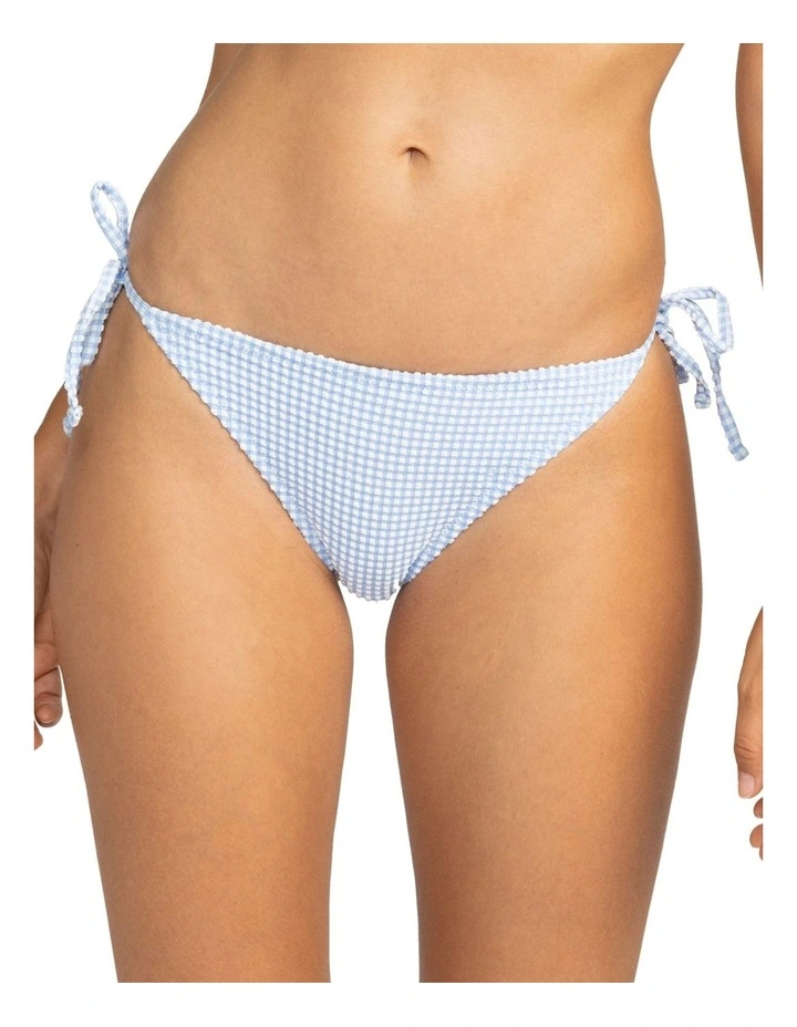 Gingham Tie Side Cheeky Bikini Bottom in Bel Air Minivich