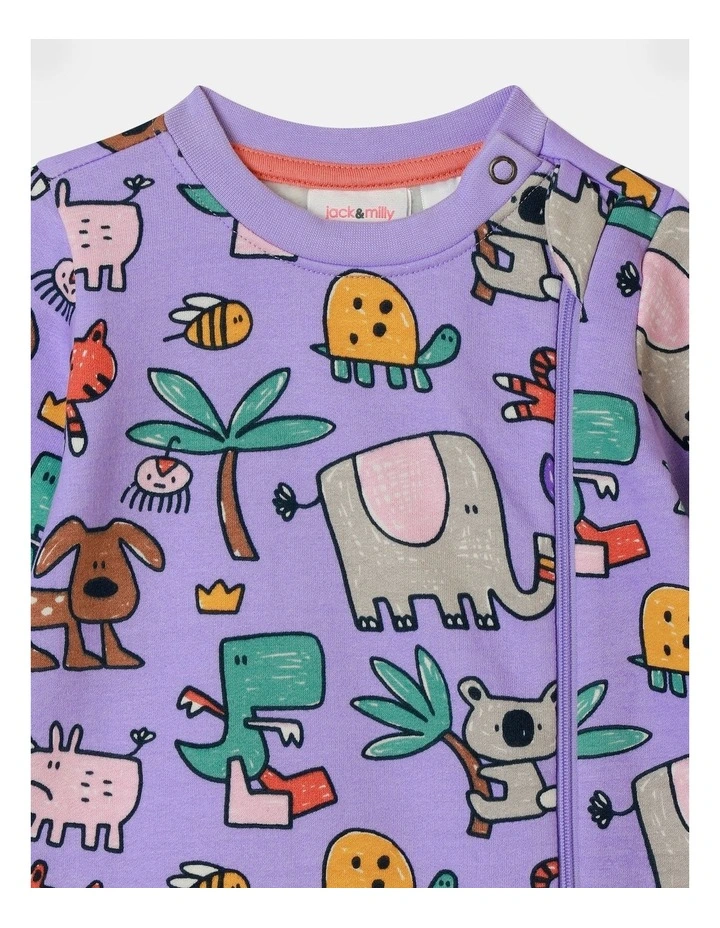 Charlie Fleece Coverall in Lavender