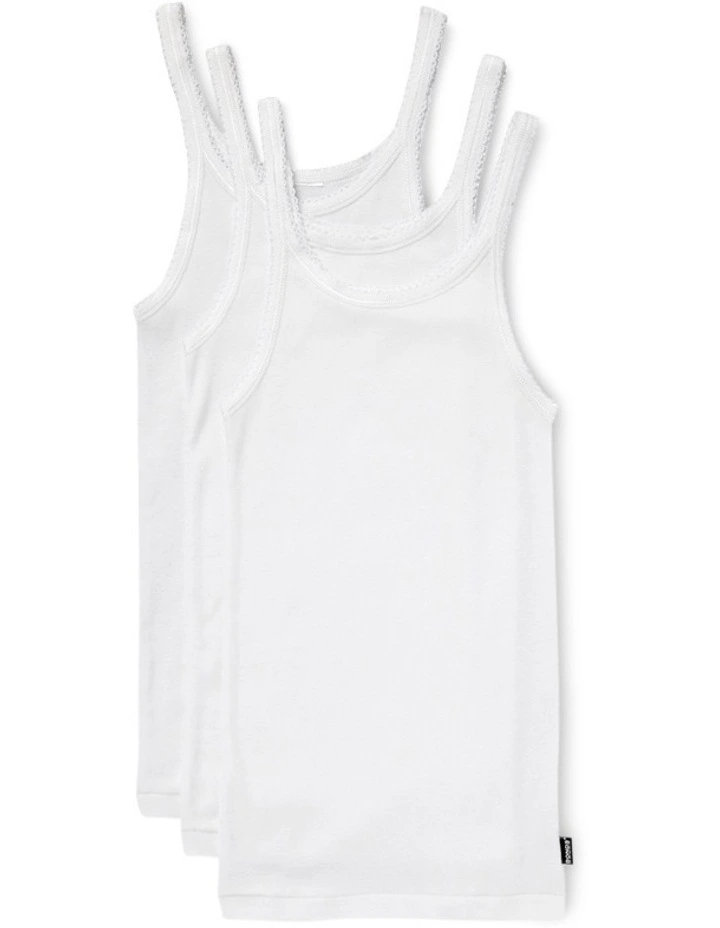 Teena Singlet 3 Pack (Sizes 3-14) in White