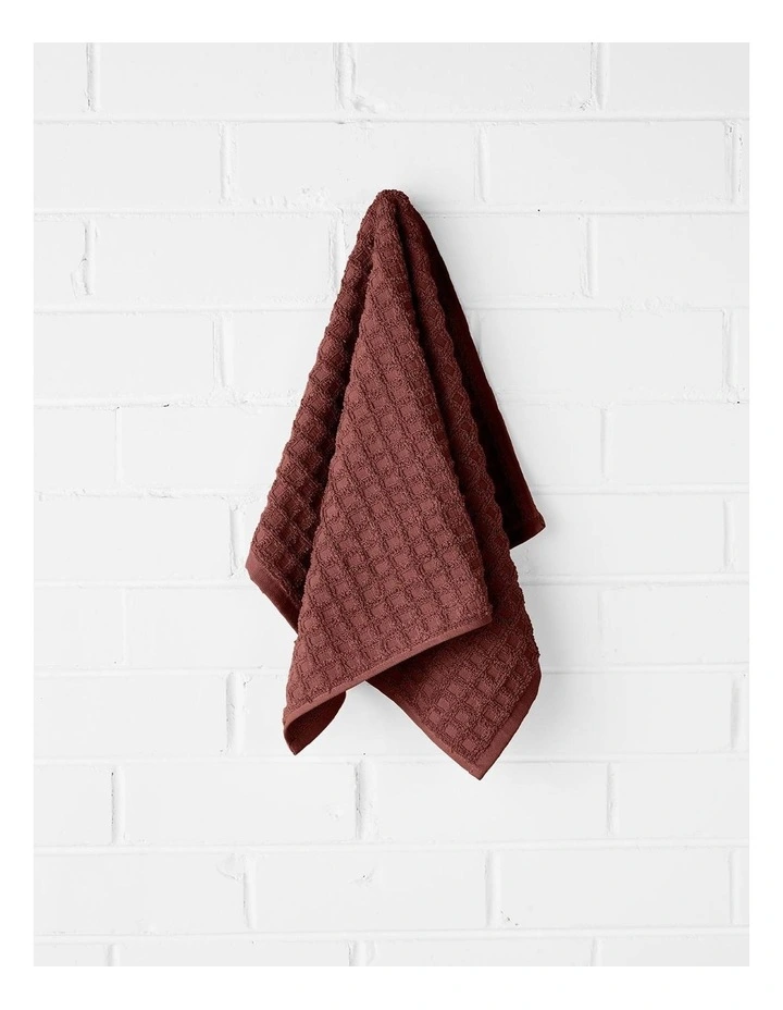 Waffle Bath Towel Range in Mahogany