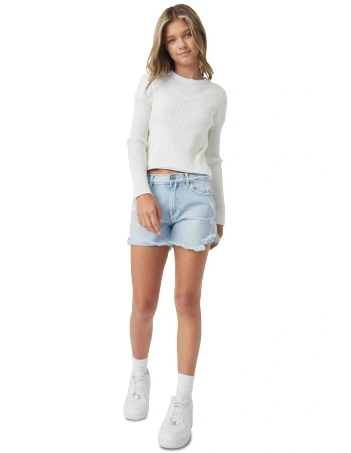 Greta V Neck Top in Cream
