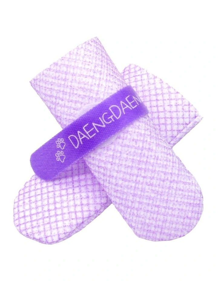 Daeng Daeng Waterproof Disposable Anti-Slip Dog Shoes 28 Piece M in Violet