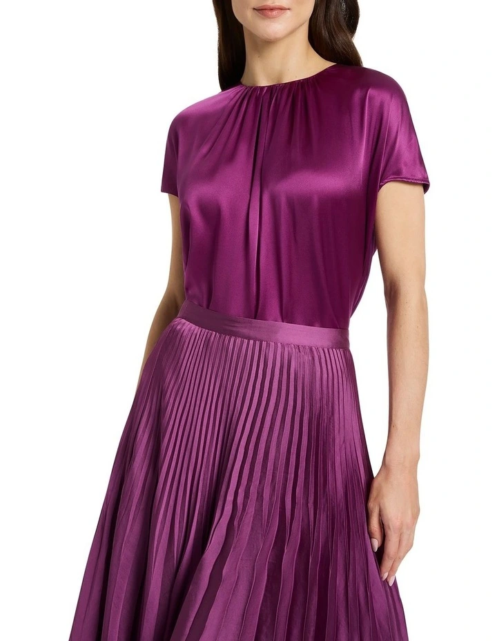 Nauru Silk Mix Tee in Acai Purple