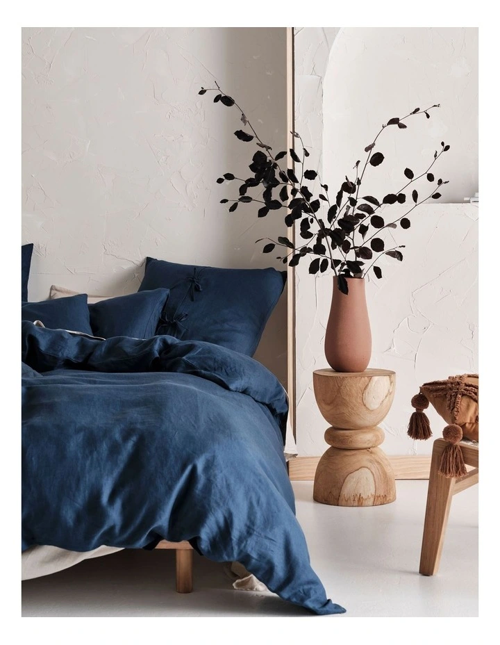 Nimes Quilt Cover Set In Navy