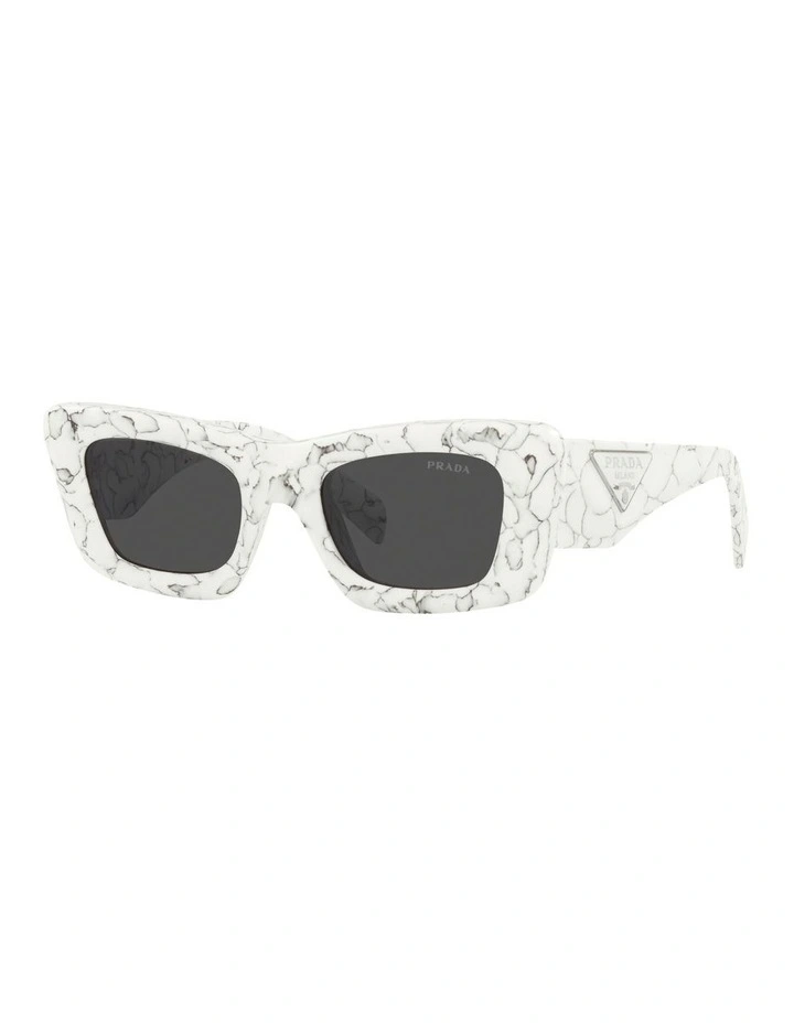 0PR 13ZS Sunglasses in Matte White Marble