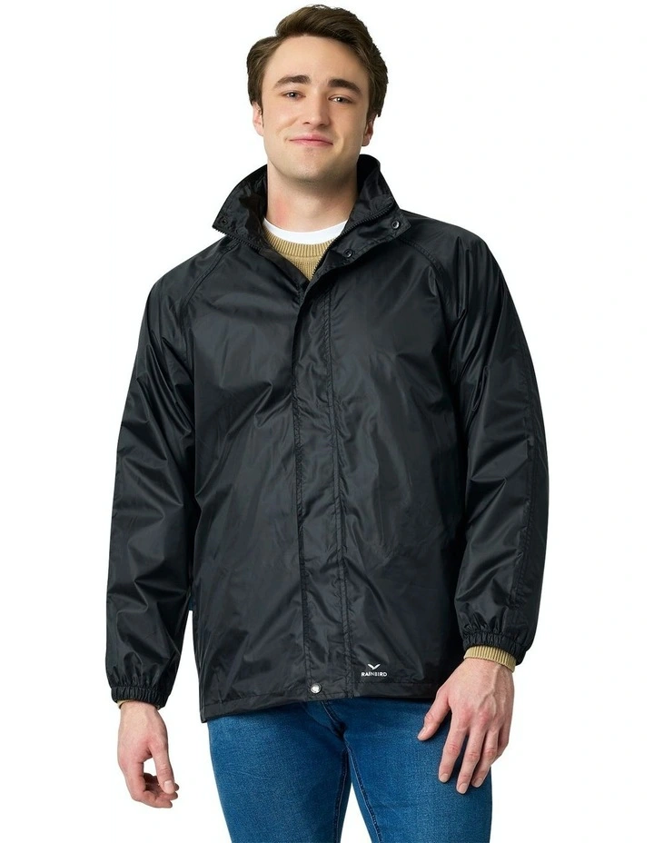 Stowaway Waterproof Rain Jacket in Black
