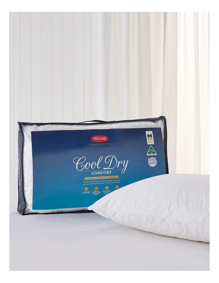Classic Cool Dry Comfort Medium Density Pillow in White
