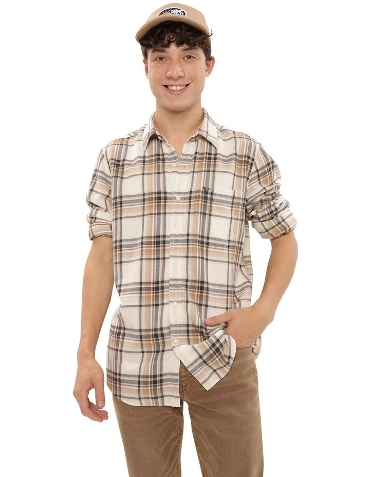 Slim Fit Everyday Button-Up Shirt in Soft Oat