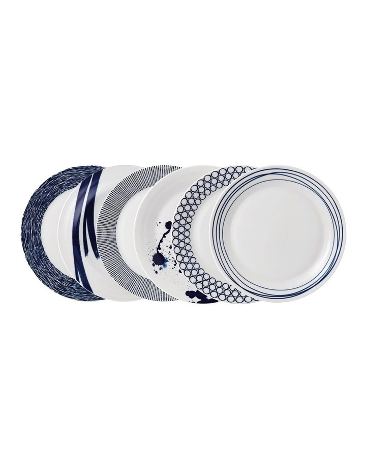Pacific 28cm Set of 6 Plate White/Blue