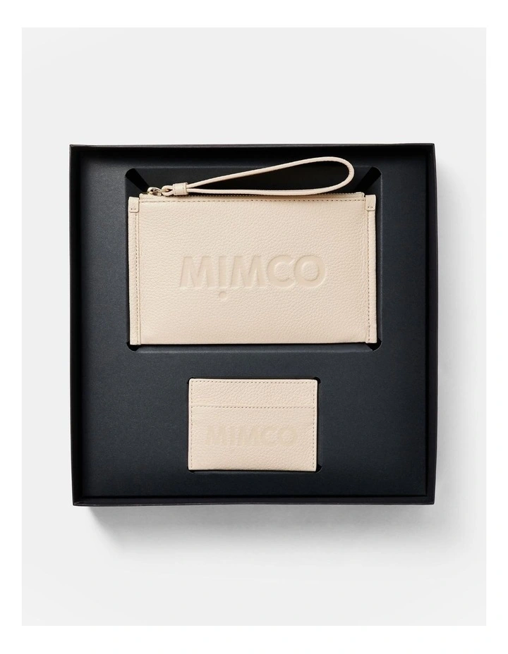 Patch Leather Gift Set in Pearl