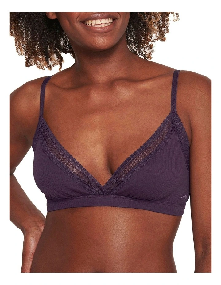 Ribbed Bralette in Blueberry