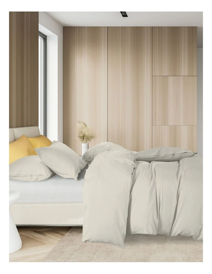 1000 Thread Count Cotton Blend Quilt Cover Set in Cream