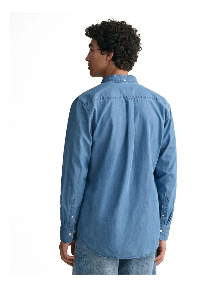Regular Fit Indigo Shirt in Semi Light Blue