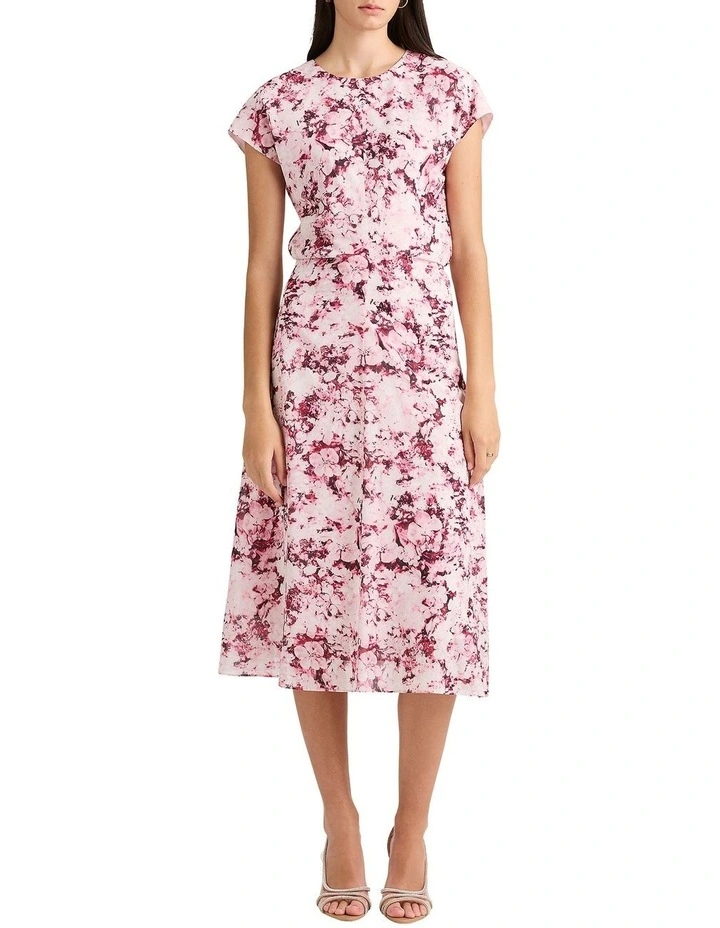 Lyrica Silk Dress in Merlot Multi
