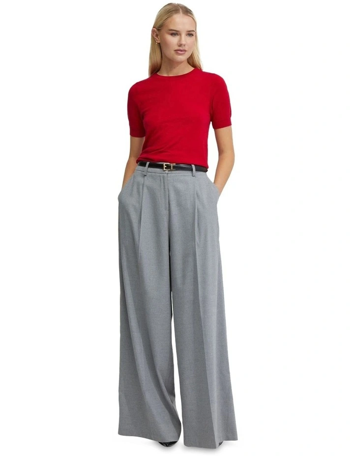 Grace Short Sleeve Cashmere Blend Knit in Red