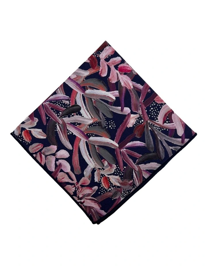 Protea Pocket Square in Navy