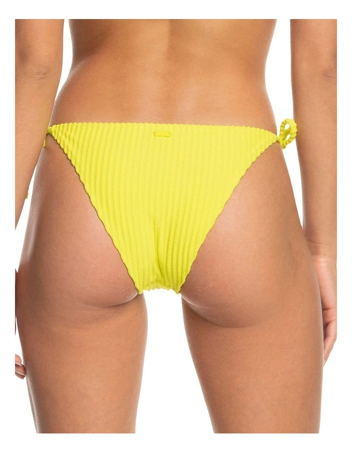 Happy Rib Tie Side Bikini Bottoms in Evening Primrose
