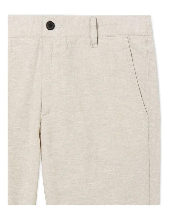 Youth Fit Linen Blend Pant in Ecru