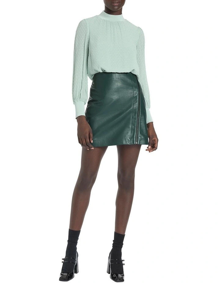 Crista Clip Spot Blouse in Green