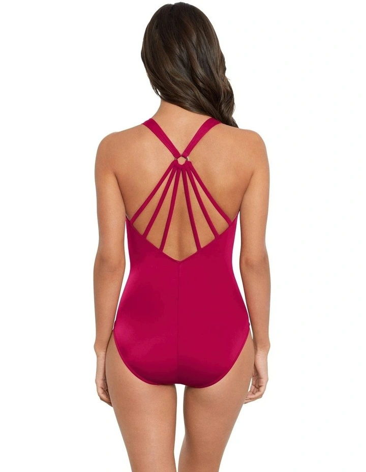 Drew V Neck One Piece Shaping Swimsuit in Vamp