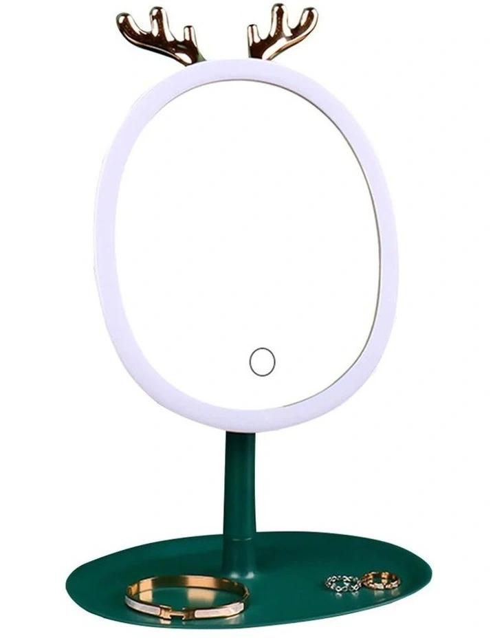 Antler LED Light Makeup Mirror in Green
