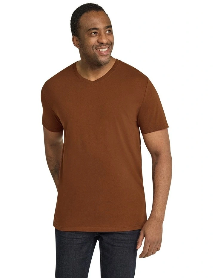 Essential V Neck Tee in Clay