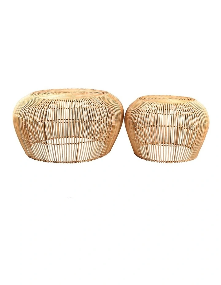Rattan Kalib Table 53/71cm 2x in Natural