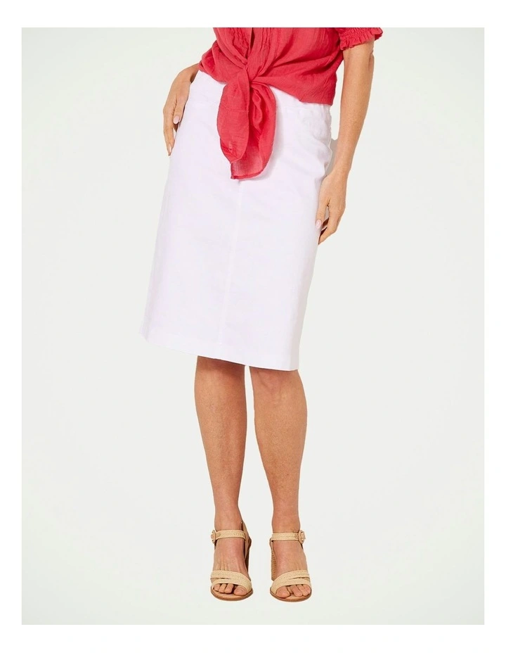 Suzy Pull On Skirt in White