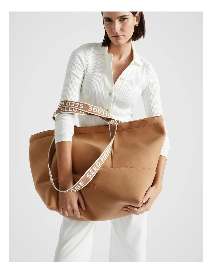 Jersey Overnight Tote in Fudge