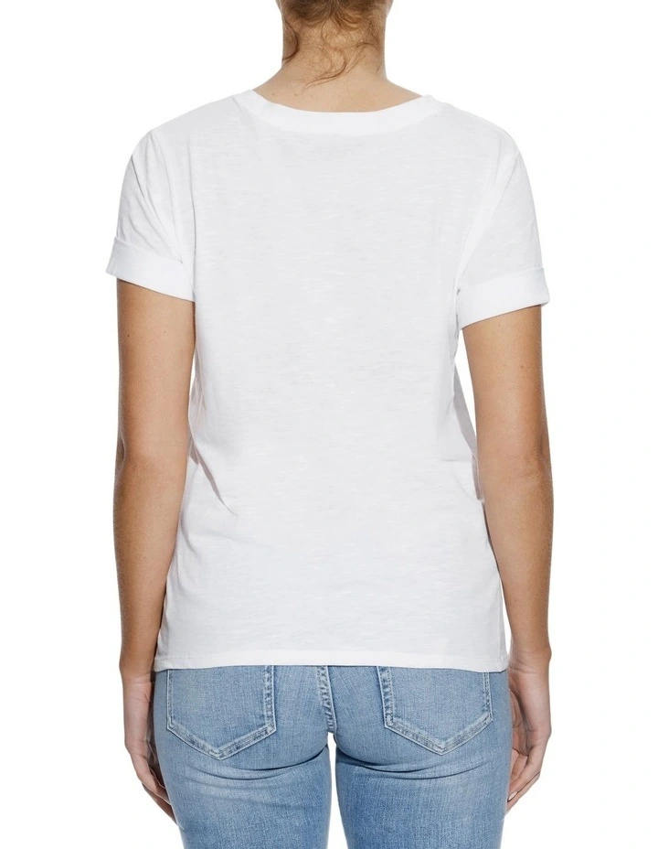 1981 Rolled Cuff Tee in White