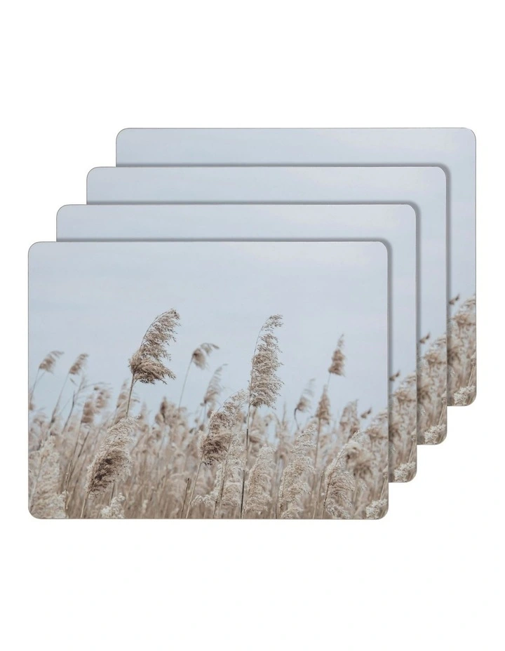 Rectangle Wheat Hardboard Placement 4 Pack in Multi