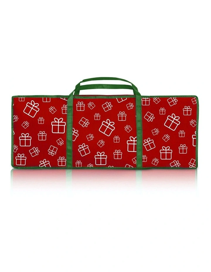 Christmas Paper Storage Bag With 5 Rolls and Scissors Set