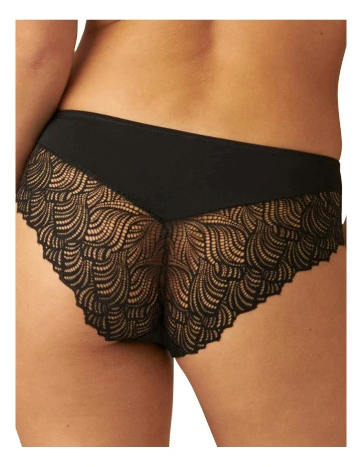 The Friday Sustainable Lace Trim Brief in Black