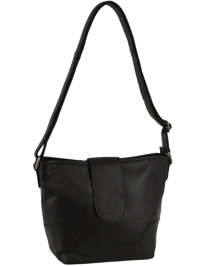 Leather Cross-Body Bag in Black
