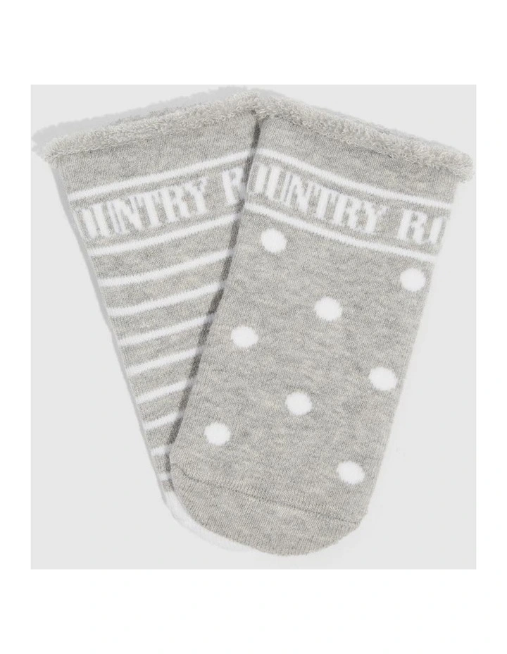 Newborn Sock Pack Of 2 in Light Grey Marle