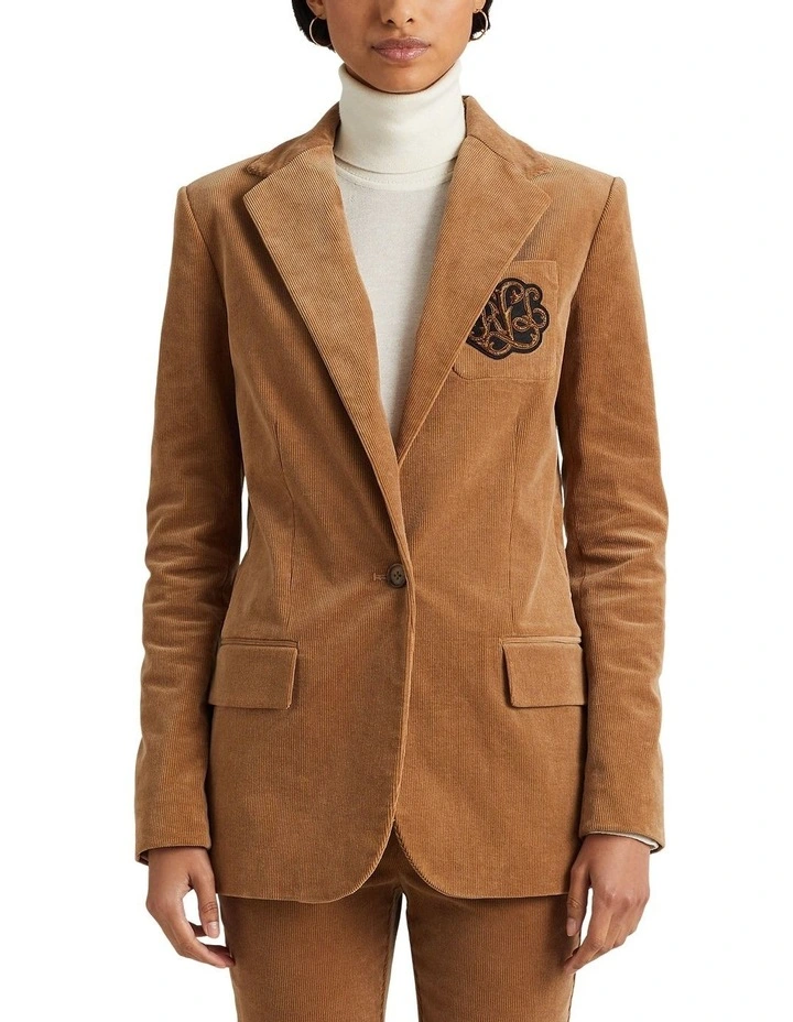 Bullion Corduroy Blazer in Beige